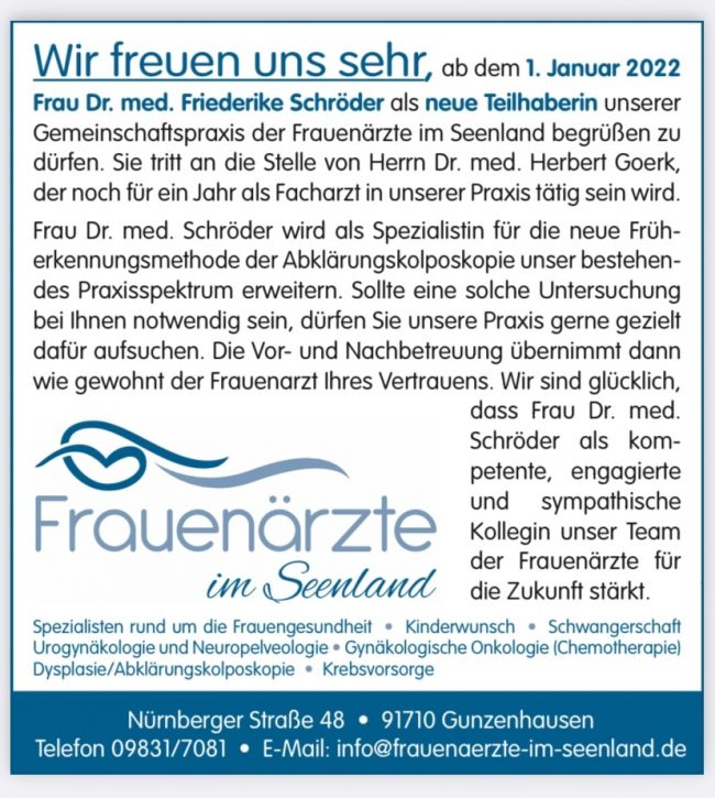 Zeitungsartikel Dr. F. Schröder Januar 2022