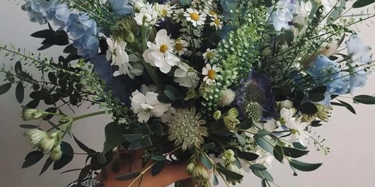 Aesthetic blue flowers _ Flower bouquet wedding, Beautiful bouquet of flowers, Wedding flowers