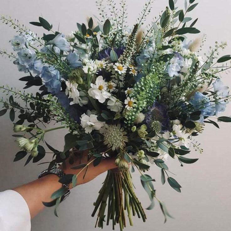 Aesthetic blue flowers _ Flower bouquet wedding, Beautiful bouquet of flowers, Wedding flowers